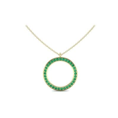 Thin Flat Side Emerald Pendant (1.05 CTW) Perspective View