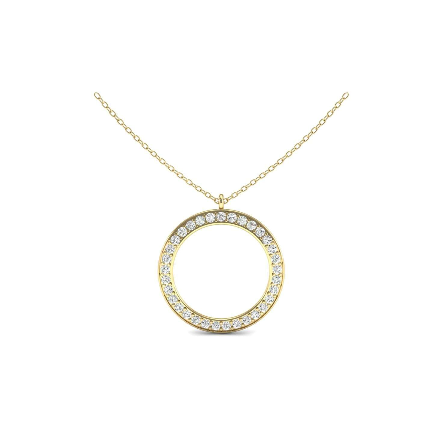 Thin Flat Side Diamond Pendant 0 99 Carat