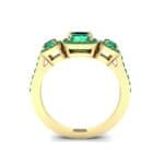 Three-Stone Halo Emerald Engagement Ring (1.39 CTW) Side View