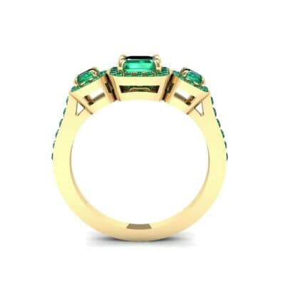 Three-Stone Halo Emerald Engagement Ring (1.39 CTW) Side View