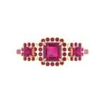 Three-Stone Halo Ruby Engagement Ring (1.39 CTW) Top Flat View