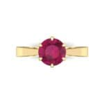 Solitaire Ruby Engagement Ring (0.51 CTW) Top Flat View