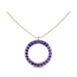 Wide Flat Side Blue Sapphire Pendant (1.2 CTW) Perspective View
