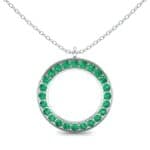 Wide Flat Side Emerald Pendant (1.2 CTW) Top Dynamic View