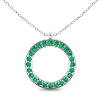 Wide Flat Side Emerald Pendant (1.2 CTW) Top Dynamic View