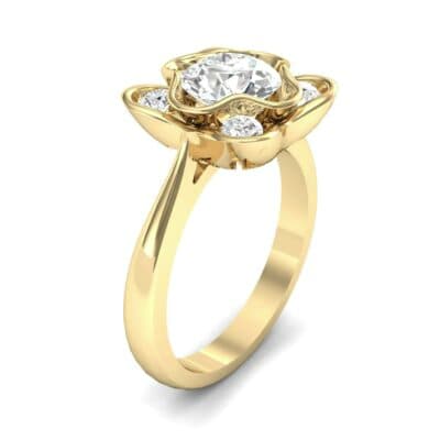 Flower Cup Diamond Engagement Ring (0.52 CTW) Perspective View