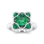 Flower Cup Emerald Engagement Ring (0.72 CTW) Top Dynamic View