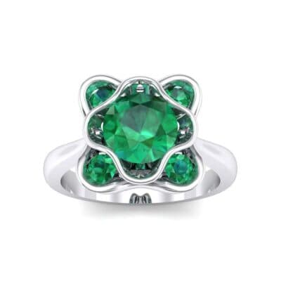 Flower Cup Emerald Engagement Ring (0.72 CTW) Top Dynamic View
