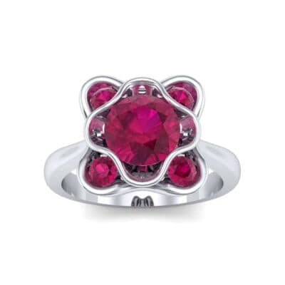 Flower Cup Ruby Engagement Ring (0.72 CTW) Top Dynamic View