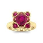 Flower Cup Ruby Engagement Ring (0.72 CTW) Top Dynamic View