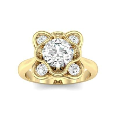 Flower Cup Diamond Engagement Ring (0.52 CTW) Top Dynamic View