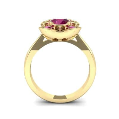 Flower Cup Ruby Engagement Ring (0.72 CTW) Side View