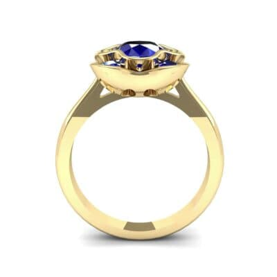 Flower Cup Blue Sapphire Engagement Ring (0.72 CTW) Side View