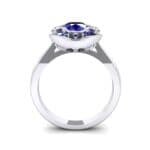 Flower Cup Blue Sapphire Engagement Ring (0.72 CTW) Side View