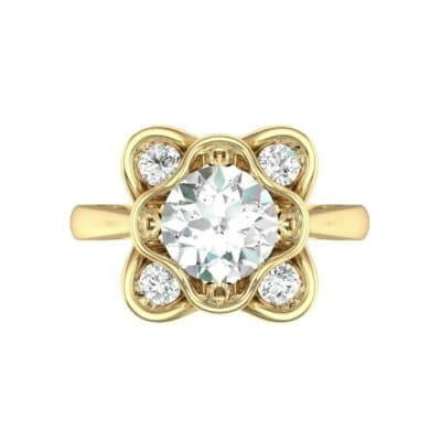 Flower Cup Diamond Engagement Ring (0.52 CTW) Top Flat View