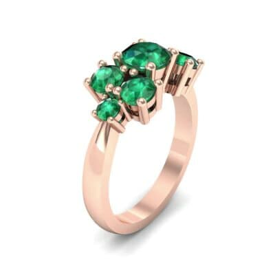 Tapered Seven-Stone Emerald Engagement Ring (1.5 CTW) Perspective View