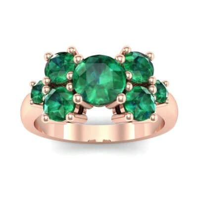 Tapered Seven-Stone Emerald Engagement Ring (1.5 CTW) Top Dynamic View
