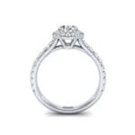 Thin Double Claw Prong Halo Diamond Engagement Ring (0.85 CTW) Side View