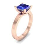 Classic Radiant-Cut Solitaire Blue Sapphire Engagement Ring (0.9 CTW) Perspective View