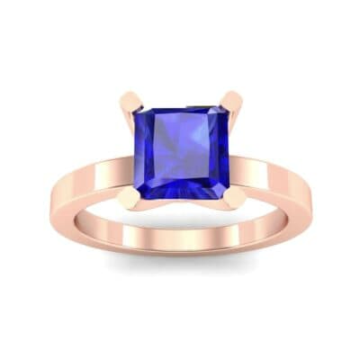 Classic Radiant-Cut Solitaire Blue Sapphire Engagement Ring (0.9 CTW) Top Dynamic View