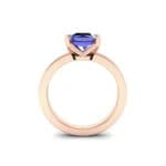 Classic Radiant-Cut Solitaire Blue Sapphire Engagement Ring (0.9 CTW) Side View