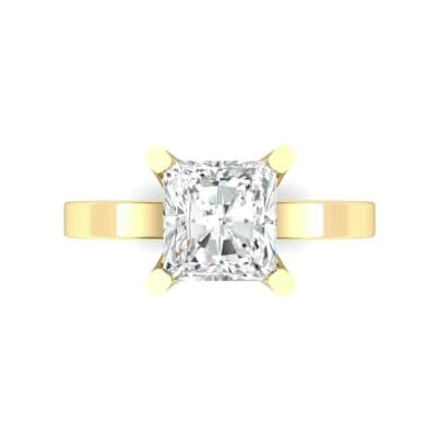 Classic Radiant-Cut Solitaire Diamond Engagement Ring (0.9 CTW) Top Flat View