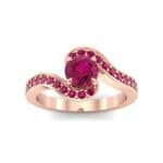 Swirl Pave Ruby Bypass Engagement Ring (1.03 CTW) Top Dynamic View