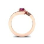 Swirl Pave Ruby Bypass Engagement Ring (1.03 CTW) Side View