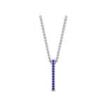 Engraved Pave Blue Sapphire Whistle Pendant (0.38 CTW) Perspective View