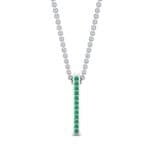 Engraved Pave Emerald Whistle Pendant (0.38 CTW) Top Dynamic View