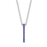 Engraved Pave Blue Sapphire Whistle Pendant (0.38 CTW) Top Dynamic View