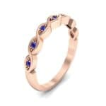 Marquise Blue Sapphire Ring (0.12 CTW) Perspective View