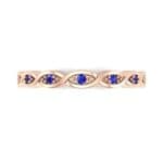 Marquise Blue Sapphire Ring (0.12 CTW) Top Flat View