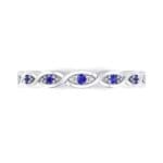 Marquise Blue Sapphire Ring (0.12 CTW) Top Flat View