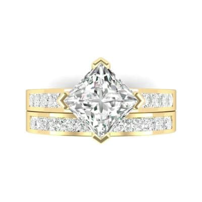 Princess-Cut Compass Point Diamond Engagement Ring (1.88 CTW) Top Flat View