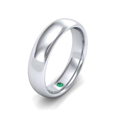 Hidden Solitaire Emerald Wedding Ring (0.05 CTW) Perspective View