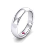 Hidden Solitaire Ruby Wedding Ring (0.05 CTW) Perspective View