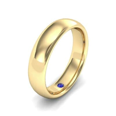 Hidden Solitaire Blue Sapphire Wedding Ring (0.05 CTW) Perspective View