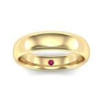 Hidden Solitaire Ruby Wedding Ring (0.05 CTW) Top Dynamic View