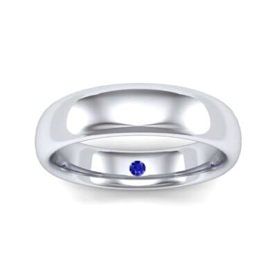 Hidden Solitaire Blue Sapphire Wedding Ring (0.05 CTW) Top Dynamic View