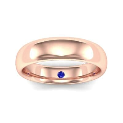 Hidden Solitaire Blue Sapphire Wedding Ring (0.05 CTW) Top Dynamic View