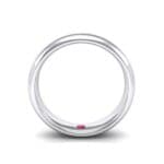 Hidden Solitaire Ruby Wedding Ring (0.05 CTW) Side View
