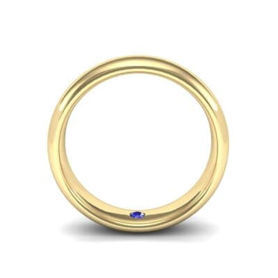 Hidden Solitaire Blue Sapphire Wedding Ring (0.05 CTW) Side View