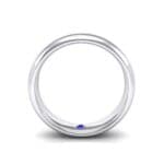 Hidden Solitaire Blue Sapphire Wedding Ring (0.05 CTW) Side View