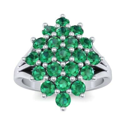 Era Split Shank Emerald Cluster Engagement Ring (1.68 CTW) Top Dynamic View