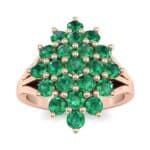 Era Split Shank Emerald Cluster Engagement Ring (1.68 CTW) Top Dynamic View