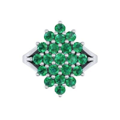 Era Split Shank Emerald Cluster Engagement Ring (1.68 CTW) Top Flat View