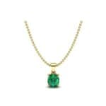 Scroll Cushion-Cut Emerald Pendant (0 CTW) Perspective View