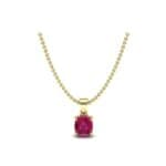 Scroll Cushion-Cut Ruby Pendant (0 CTW) Perspective View