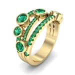 Triple Line Octave Emerald Ring (2.34 CTW) Perspective View